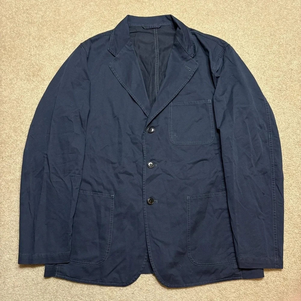 Buck Mason Carry On Jacket Mens Large Blue Cotton Tencel Unstructured Blazer Sui